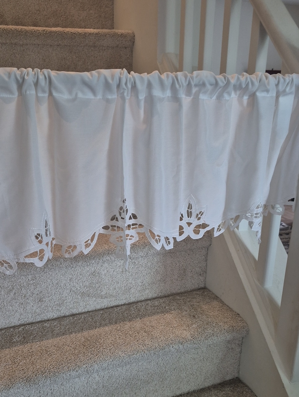 Mainstays White Cutwork Lace Battenberg Valance 60x16